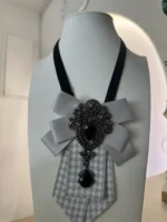 Καρό Γραβάτα Φιόγκος με Strass