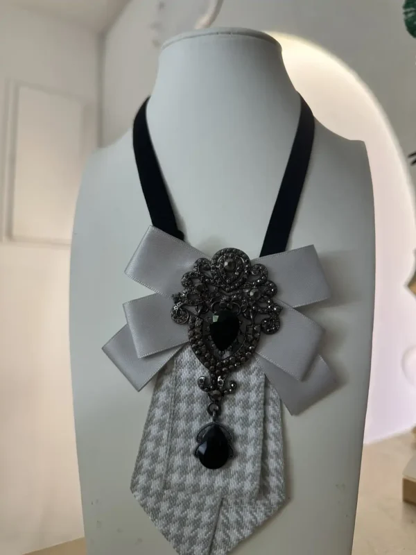Καρό Γραβάτα Φιόγκος με Strass