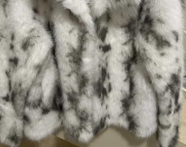 Πολυτελής Faux Fur Coat - Μαρμάρινο Pattern