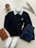 Windsor Cardigan Πλεκτή Ζακέτα με γιακά