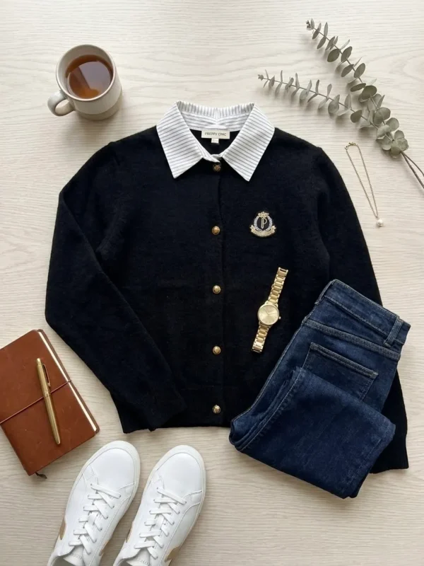 Windsor Cardigan Πλεκτή Ζακέτα με γιακά