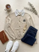 Windsor Cardigan Πλεκτή Ζακέτα με γιακά