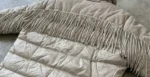 Oversized Εκρού Καπιτονέ Μπουφάν με Κρόσσια