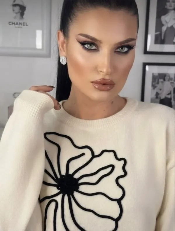 Γυναικεία Πλεκτή Μπλούζα Flower